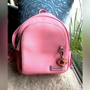 Loungefly Pink Pin Trader Faux Leather Mini Backpack